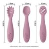 3 bucăți furculiță din silicon pentru set de ustensile pentru bebeluși hrănire mâncare pentru copii mici învață să mănânce antre