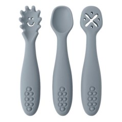 3 bucăți furculiță din silicon pentru set de ustensile pentru bebeluși hrănire mâncare pentru copii mici învață să mănânce antre
