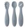 3 bucăți furculiță din silicon pentru set de ustensile pentru bebeluși hrănire mâncare pentru copii mici învață să mănânce antre