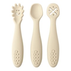 3 bucăți furculiță din silicon pentru set de ustensile pentru bebeluși hrănire mâncare pentru copii mici învață să mănânce antre