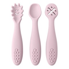 3 bucăți furculiță din silicon pentru set de ustensile pentru bebeluși hrănire mâncare pentru copii mici învață să mănânce antre