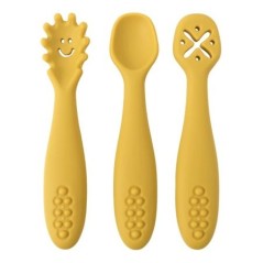 3 bucăți furculiță din silicon pentru set de ustensile pentru bebeluși hrănire mâncare pentru copii mici învață să mănânce antre
