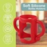 Mâner din silicon pentru biberoane înguste, mâner de prindere ușor, poate găzdui majoritatea biberoanelor - silicon moale fără B