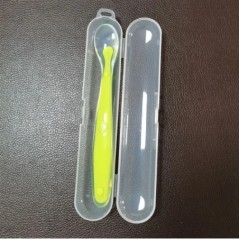 1/2 buc. Set de linguri din silicon pentru bebeluși care învață să mănânce lingură de antrenament lingură moale din silicon pent