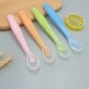 1/2 buc. Set de linguri din silicon pentru bebeluși care învață să mănânce lingură de antrenament lingură moale din silicon pent