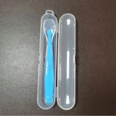 1/2 buc. Set de linguri din silicon pentru bebeluși care învață să mănânce lingură de antrenament lingură moale din silicon pent