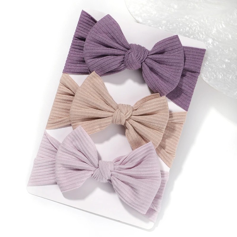 Set de bentite pentru fetiță, 3 buc./lot, benzi de păr înnodate cu fundă pentru fete, tricotate moi, accesorii pentru păr pentru