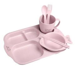 Set de 6 bucăți/set pentru copii, set de veselă pentru bebeluși, farfurii cu desene animate, farfurii pentru copii, veselă pentr