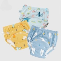 Pantaloni de antrenament pentru bebeluși, din bumbac, impermeabil, reutilizabil, în 6 straturi, pantaloni scurți pentru sugari, 
