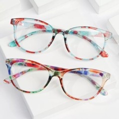 Ochelari de lectură cu flori cu imprimare elegantă de modă Protecția ochilor Ochelari de vedere prezbiopi cu lumină albastră pen