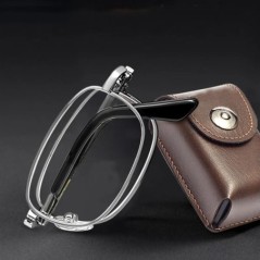 Ochelari de lectură pliabili, portabili, din metal, ultraușori, pentru bărbați, ochelari de afaceri pentru prezbiopie, ochelari 
