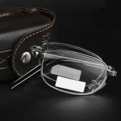Ochelari de lectură pliabili, portabili, din metal, ultraușori, pentru bărbați, ochelari de afaceri pentru prezbiopie, ochelari 