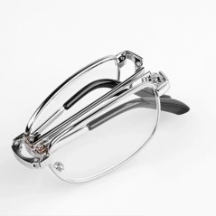 Ochelari de lectură pliabili, portabili, din metal, ultraușori, pentru bărbați, ochelari de afaceri pentru prezbiopie, ochelari 
