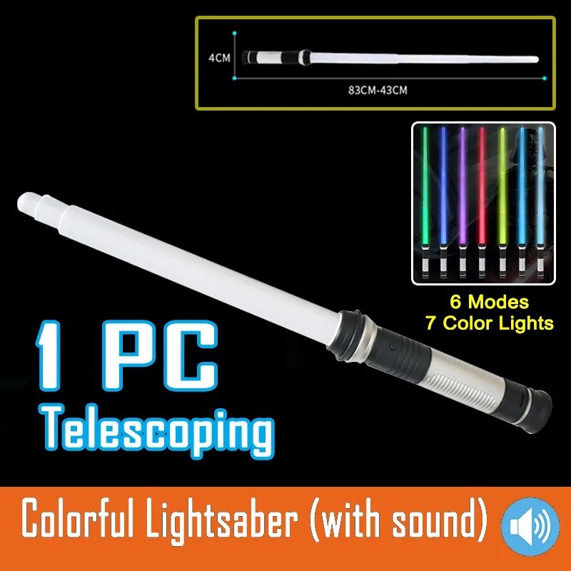 Noua sabie cu laser RGB Jucării cu sabie cu laser Sabie luminoasă 7 culori Schimbă copii Soundfonts Force FX FOC Jucării cu sabi