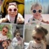 2 buc/set noi fetițe drăguț de culoare uni bentiță din bumbac cu fundă Set ochelari de soare rotunzi Ochelari de soare pentru co
