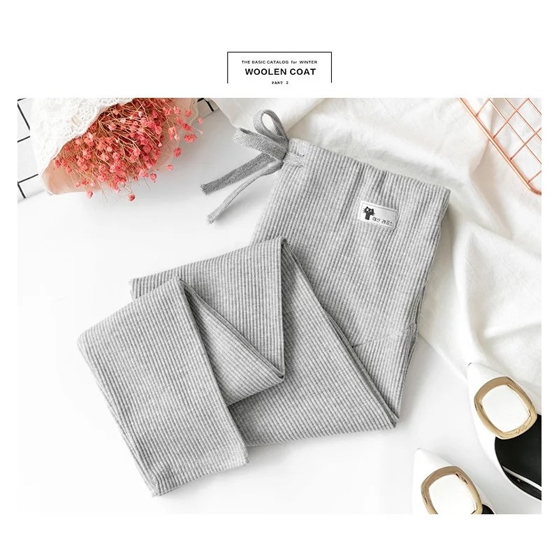 Jambiere casual pentru femeile însărcinate Pantaloni elastici cu talie înaltă, cu dungi, îmbrăcăminte sport pentru sarcină, pant