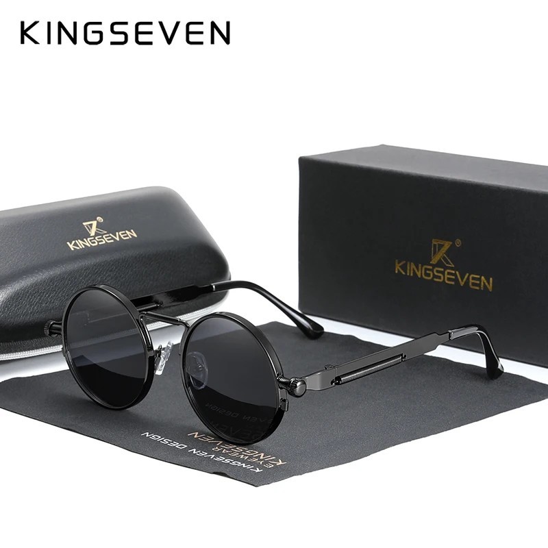 KINGSEVEN Ochelari de soare gotici Steampunk de înaltă calitate, polarizați, bărbați, femei, de designer de marcă, ochelari de s