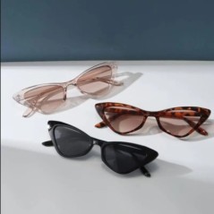 Set de 3 perechi de ochelari de soare mici, ochi de pisică, pentru femei