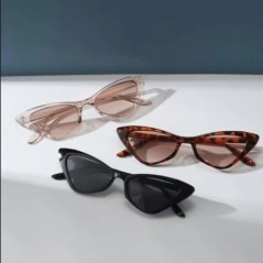 Set de 3 perechi de ochelari de soare mici, ochi de pisică, pentru femei