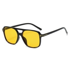 Ochelari de soare pătrați de epocă Ochelari de soare cu oglindă de marcă retro Femei Negru Galben Moda Bomboane Culori Oculos De