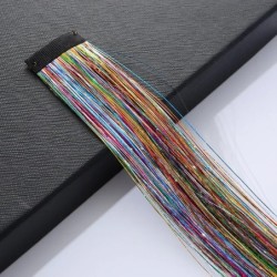 93cm Sparkle Hair Tisel Curcubeu Șuvițe colorate Fete Headwear Hairbinge Hair Laser Extensii de păr fals Decor Glitter Benzs