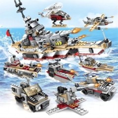 Car de război al marinei, navă, barcă armată, avion, model, nave de război, blocuri de construcție, set de construcție pentru bă
