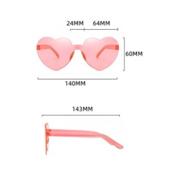 Ochelari de soare New In Heart Loving pentru femei Ochelari dintr-o singură bucată în formă de inimă fără rame Ochelari de culoa
