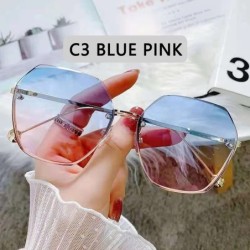 Ochelari de soare rotunzi, designer de marcă, ochelari de soare de modă cu gradient, ochelari de soare pentru femei, fără montur