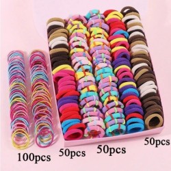 Set de benzi de păr colorate pentru fete, 250/300 de bucăți, bandă elastică de cauciuc din nailon, suport pentru coadă de cal pe