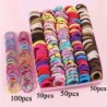 Set de benzi de păr colorate pentru fete, 250/300 de bucăți, bandă elastică de cauciuc din nailon, suport pentru coadă de cal pe