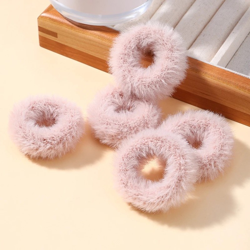 5/15 buc/lot pentru fetițe benzi elastice de păr din pluș Bandă mică de cauciuc pentru copii Dulciuri Scrunchie cu blană Legătur