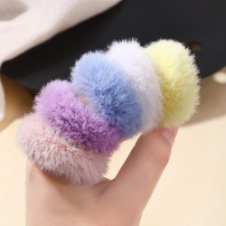 5/15 buc/lot pentru fetițe benzi elastice de păr din pluș Bandă mică de cauciuc pentru copii Dulciuri Scrunchie cu blană Legătur