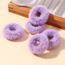 5/15 buc/lot pentru fetițe benzi elastice de păr din pluș Bandă mică de cauciuc pentru copii Dulciuri Scrunchie cu blană Legătur