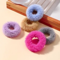 5/15 buc/lot pentru fetițe benzi elastice de păr din pluș Bandă mică de cauciuc pentru copii Dulciuri Scrunchie cu blană Legătur