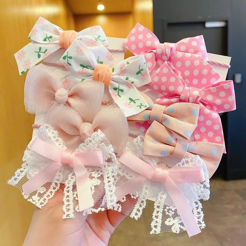 10 bucăți/set bentițe elastice cu flori cu fundă mare pentru copii, fete, legături de păr dulci, bentițe de modă, accesorii pent