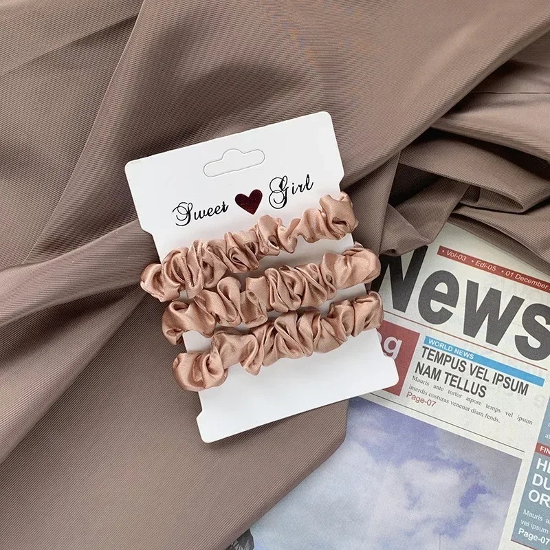 3/5/6 buc. Suport elegant pentru coada de cal Bandă elastică Banda de păr elastică Accesorii pentru păr Scrunchies din satin de 